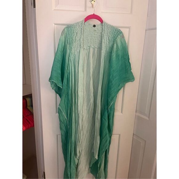 Free People Ombré Green Short Sleeve Duster - Picture 4 of 9